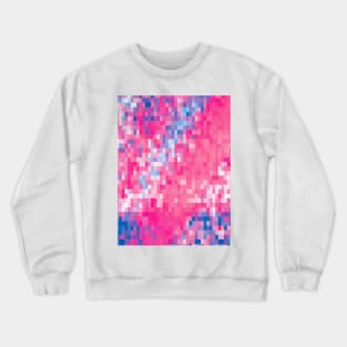 Pink Blue and Purple Mosaic Abstract Squares Pattern Crewneck Sweatshirt